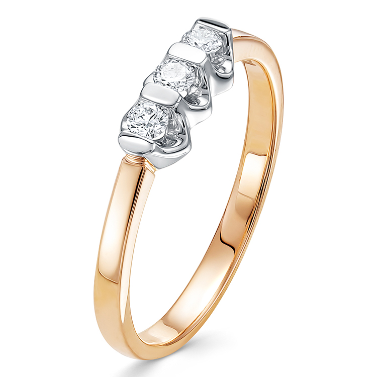 Кольцо, золото, бриллиант, 411-1100